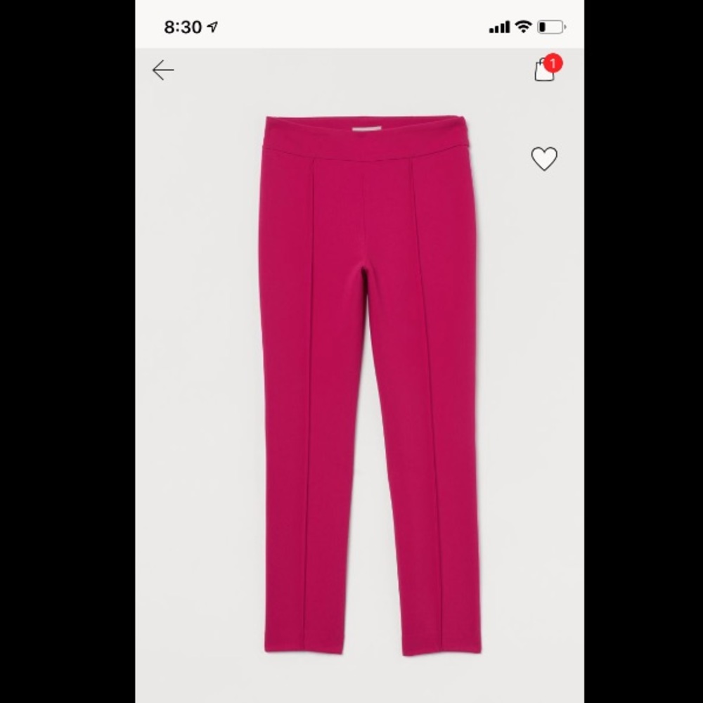 Cerise Colored Cropped Length Pants